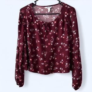 Burgundy Floral Women's Top